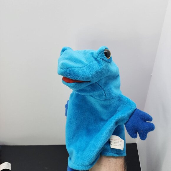 K&M International Poison Dart Frog Plush Hand Puppet Toys 1998 Red & Blue SET - Picture 2 of 10